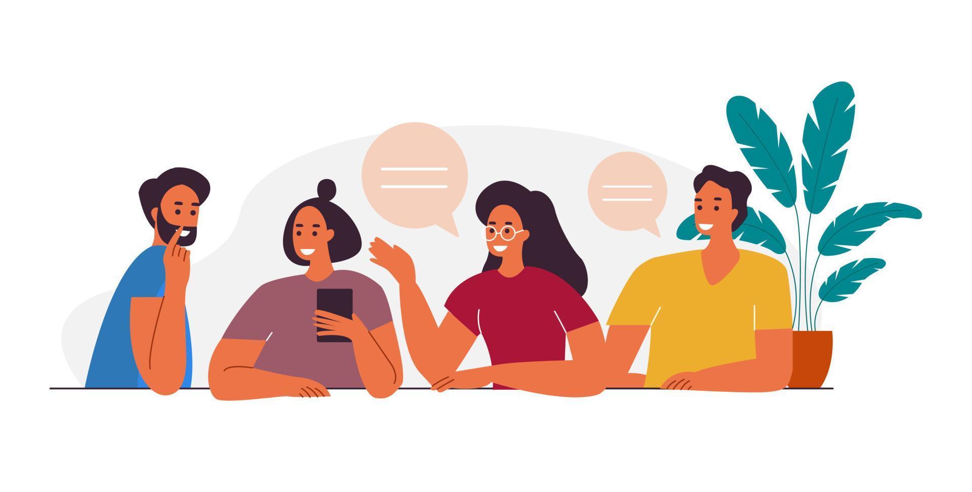 people-working-and-meeting-illustration-free-vector